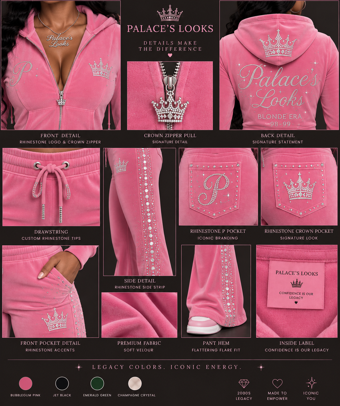 BUBBLEGUM LEGACY RHINESTONE SWEATSUIT