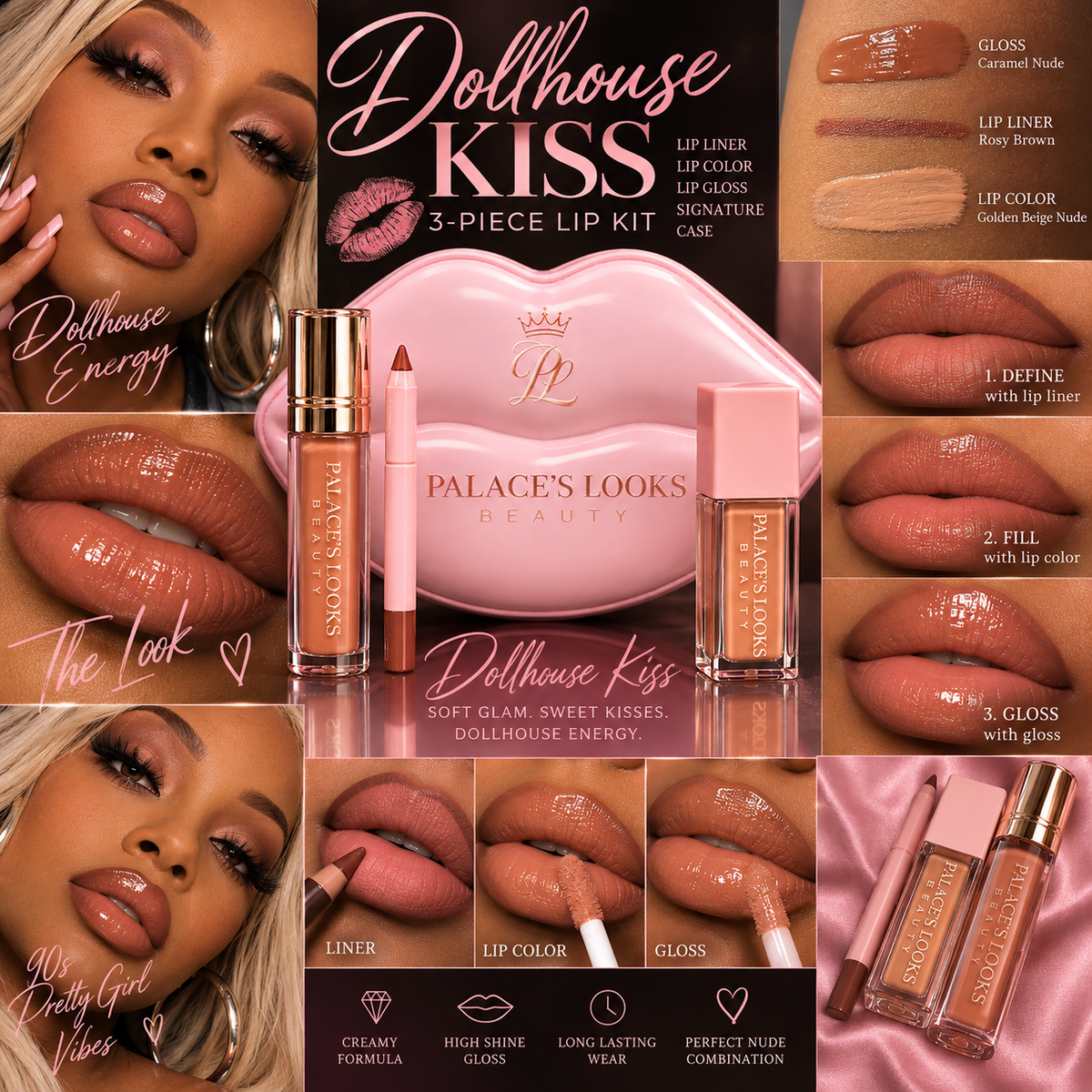 Dollhouse Kiss — 3-Piece Lip Kit