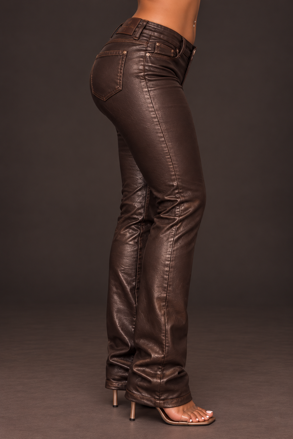 After Dark Low-Rise Leather Pants